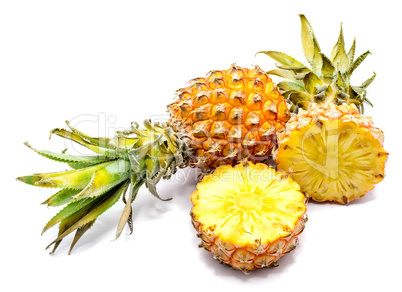 Fresh pineapple isolated on white