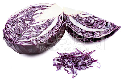 Fresh red cabbage isolated on white