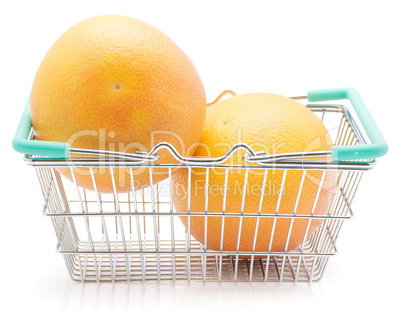 Red grapefruit isolated on white