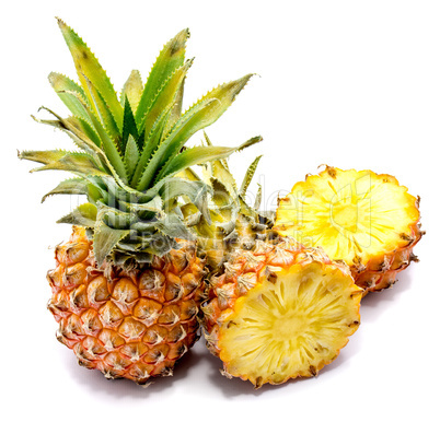 Fresh pineapple isolated on white