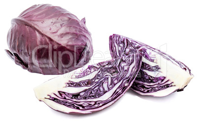 Fresh red cabbage isolated on white