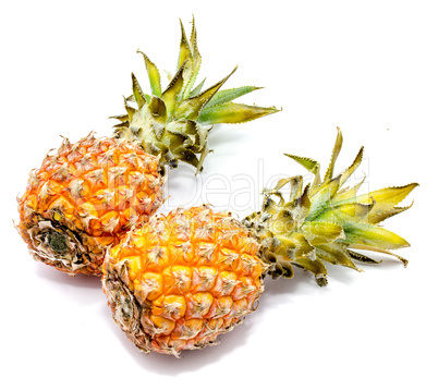 Fresh pineapple isolated on white