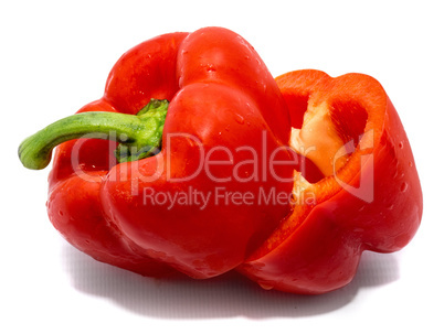 Fresh red paprika isolated on white