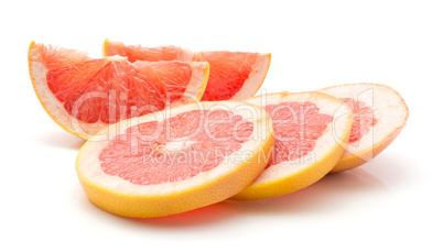 Red grapefruit isolated on white