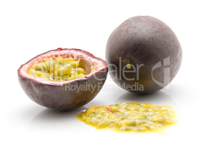 Fresh passion fruit isolated on white