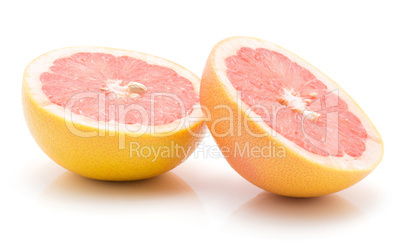 Red grapefruit isolated on white