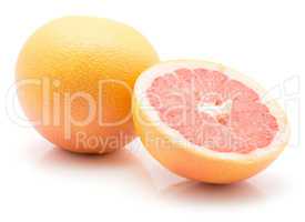 Red grapefruit isolated on white