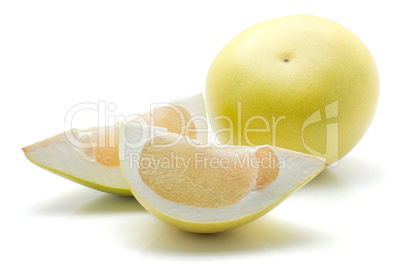 Fresh raw pamelo isolated on white