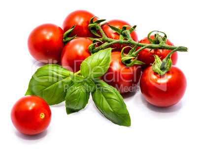 Red cherry tomatoe isolated