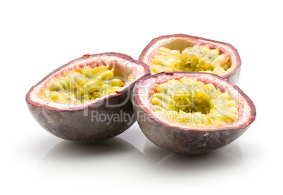 Fresh passion fruit isolated on white