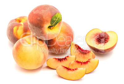 Fresh peach isolated on white