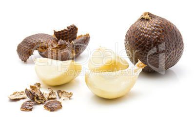 Fresh raw salak isolated on white