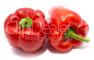 Fresh red paprika isolated on white