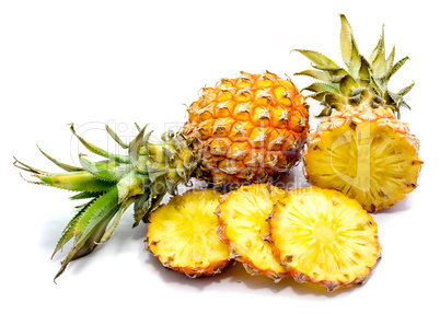 Fresh pineapple isolated on white