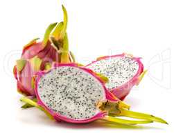 Fresh raw pitahaya isolated on white