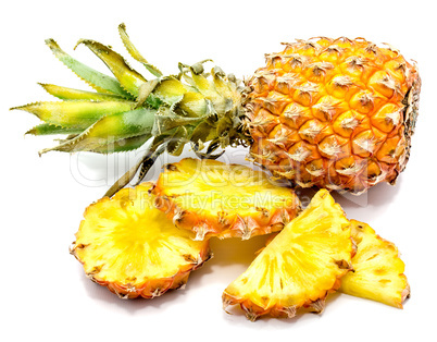 Fresh pineapple isolated on white