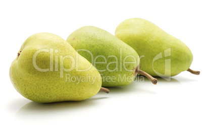 Green pear isolated on white