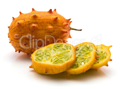 Fresh kiwano isolated on white