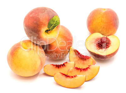 Fresh peach isolated on white