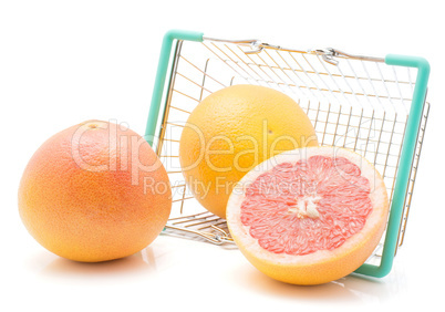 Red grapefruit isolated on white