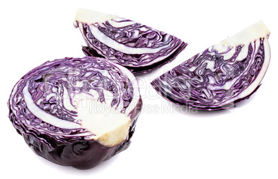 Fresh red cabbage isolated on white