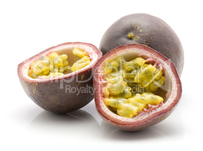 Fresh passion fruit isolated on white