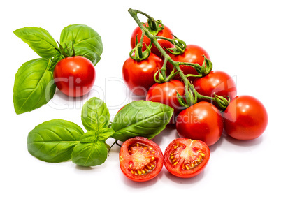 Red cherry tomatoe isolated