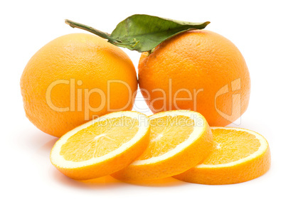 Fresh orange isolated on white