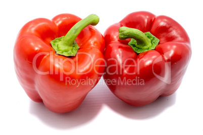 Fresh red paprika isolated on white