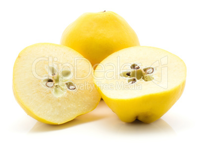 Fresh raw quince isolated on white