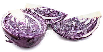 Fresh red cabbage isolated on white