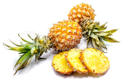 Fresh pineapple isolated on white