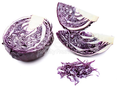 Fresh red cabbage isolated on white