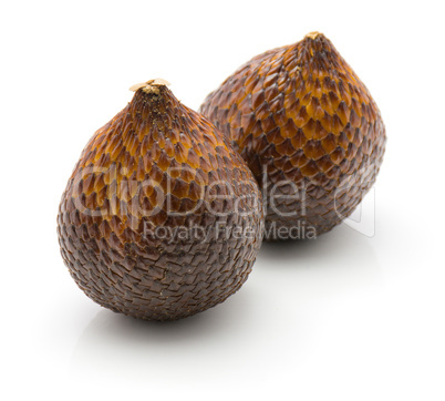 Fresh raw salak isolated on white