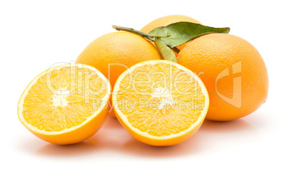 Fresh orange isolated on white