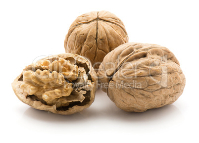 Raw walnut isolated on white