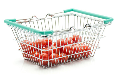 Red cherry tomatoes (bobulienka variety) isolated on white