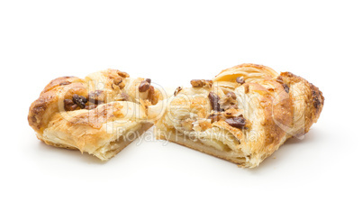 Sweet bread twist isolated on white