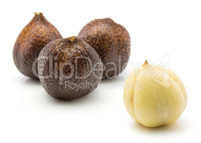 Fresh raw salak isolated on white