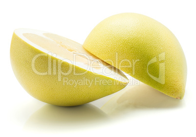 Fresh raw pamelo isolated on white