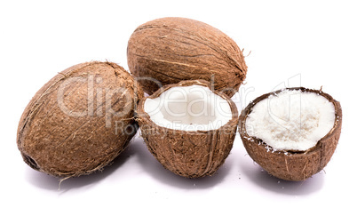 Fresh coconut isolated on white