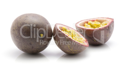 Fresh passion fruit isolated on white