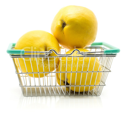 Fresh raw quince isolated on white