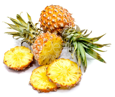 Fresh pineapple isolated on white