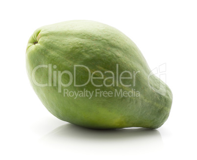 Fresh raw papaya isolated on white