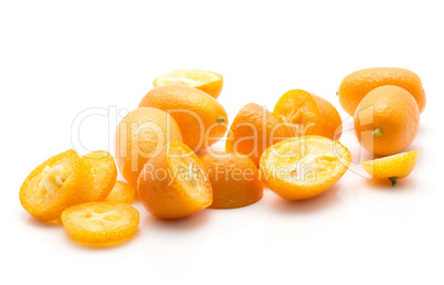 Fresh kumquat isolated on white