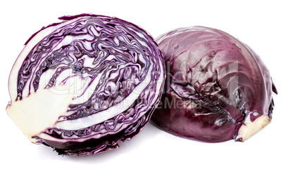 Fresh red cabbage isolated on white