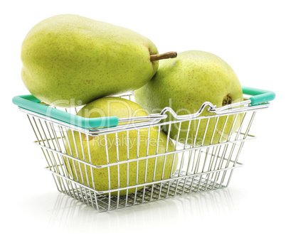 Green pear isolated on white