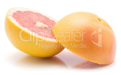 Red grapefruit isolated on white