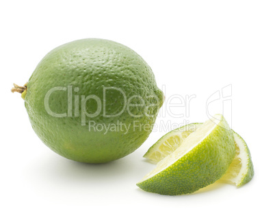 Fresh isolated lime on white